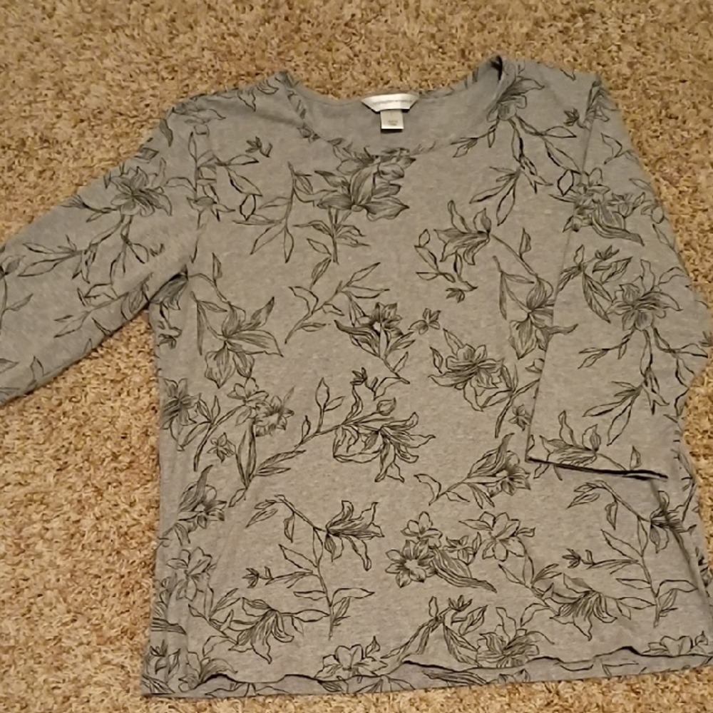 Women's Christopher & Banks Gray Floral Top